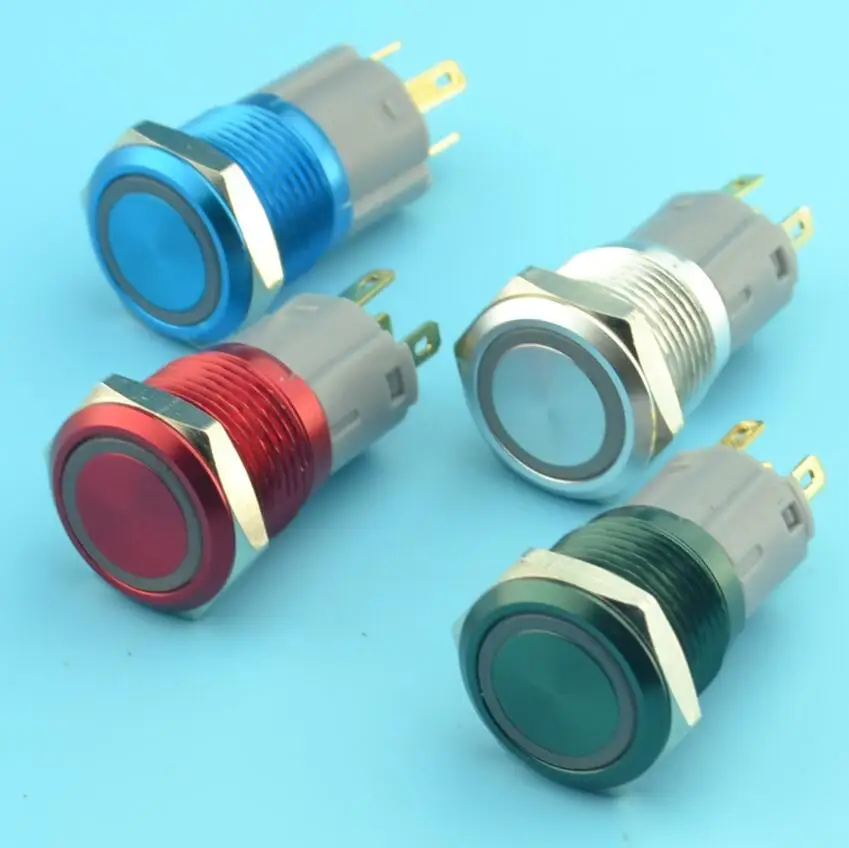 16mm Momentary 12v Illuminated Push Button Switch Switches AliExpress