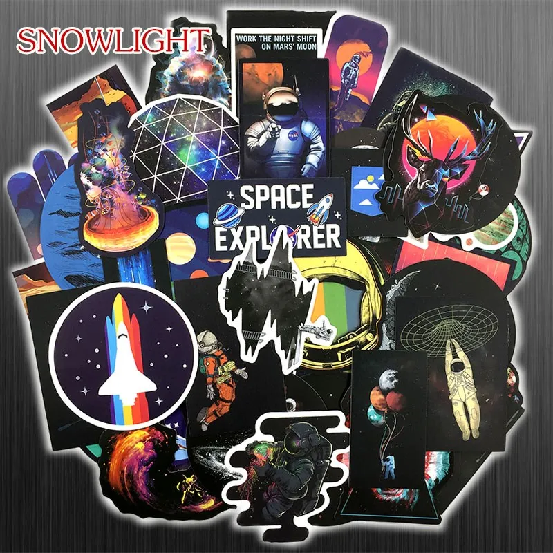 50-100Pcs/Set Alien Rocket UFO Cartoon Sticker For Laptop Phone Skateboard Luggage Car Styling Graffiti Decals Cool DIY Sticker