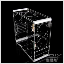 QDIY PC-A006 вертикальный прозрачный акриловый персонализированный Чехол для компьютера