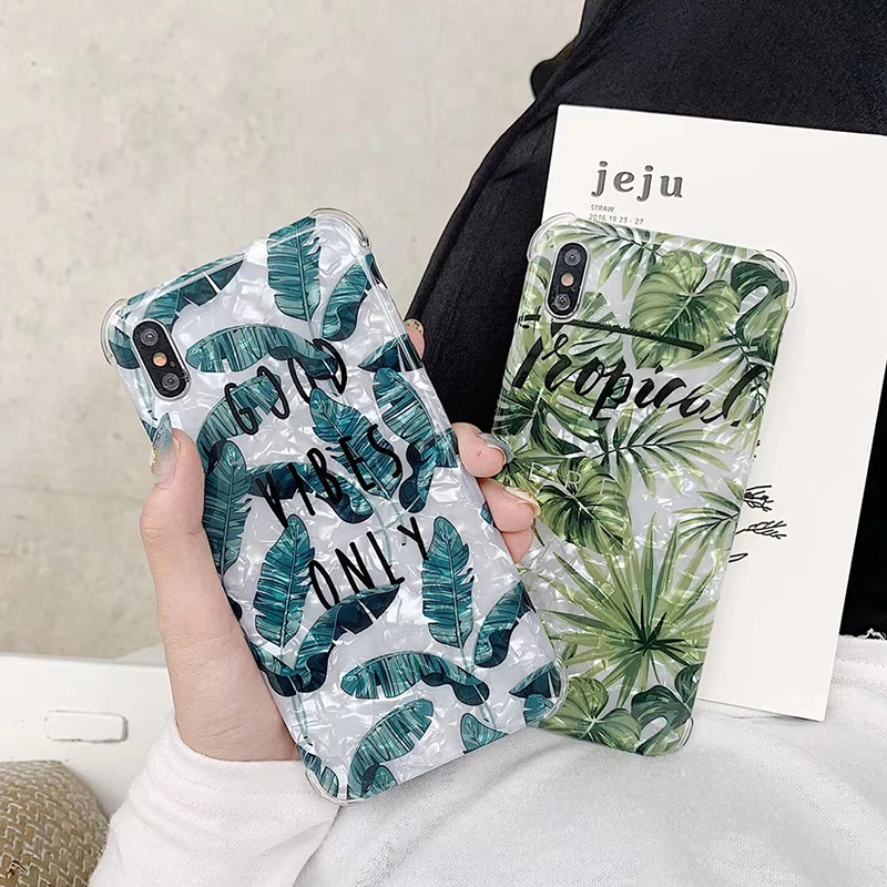 

Summer Banana Leaf phone Cases For Huawei Honor 10 Mate 20 Pro P20 Lite P30 Pro Mate 10 Nova 3 4 Shockproof Soft TPU Back Cover