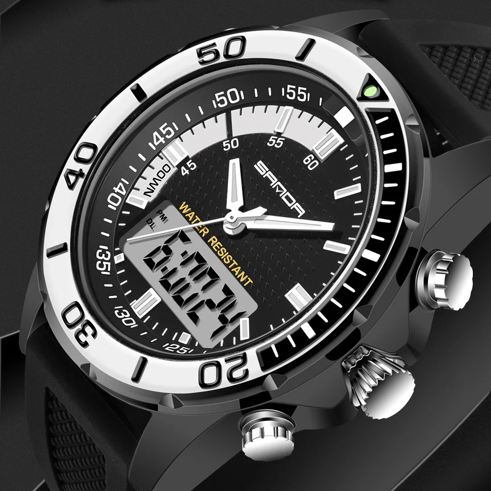 

2018 Men's Watch Brand SANDA Sport Diving LED Display Wristwatch Fashion Casual Rubber Strap Watch Men Montre Homme Relogio #003