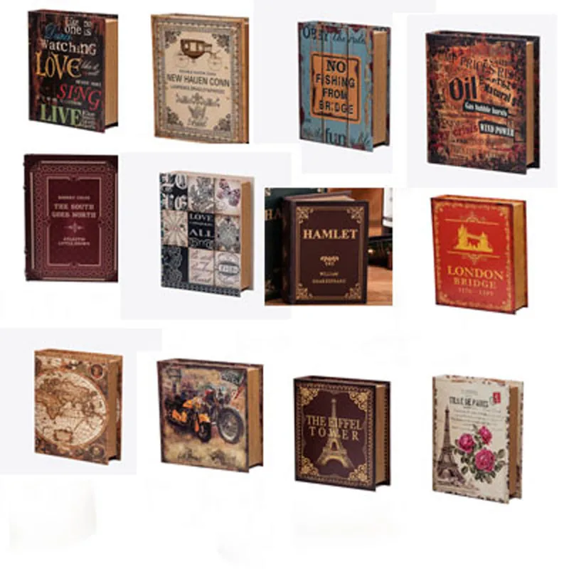 12 pieces for a lot Vintage Wooden Decorative Book Storage Boxes in