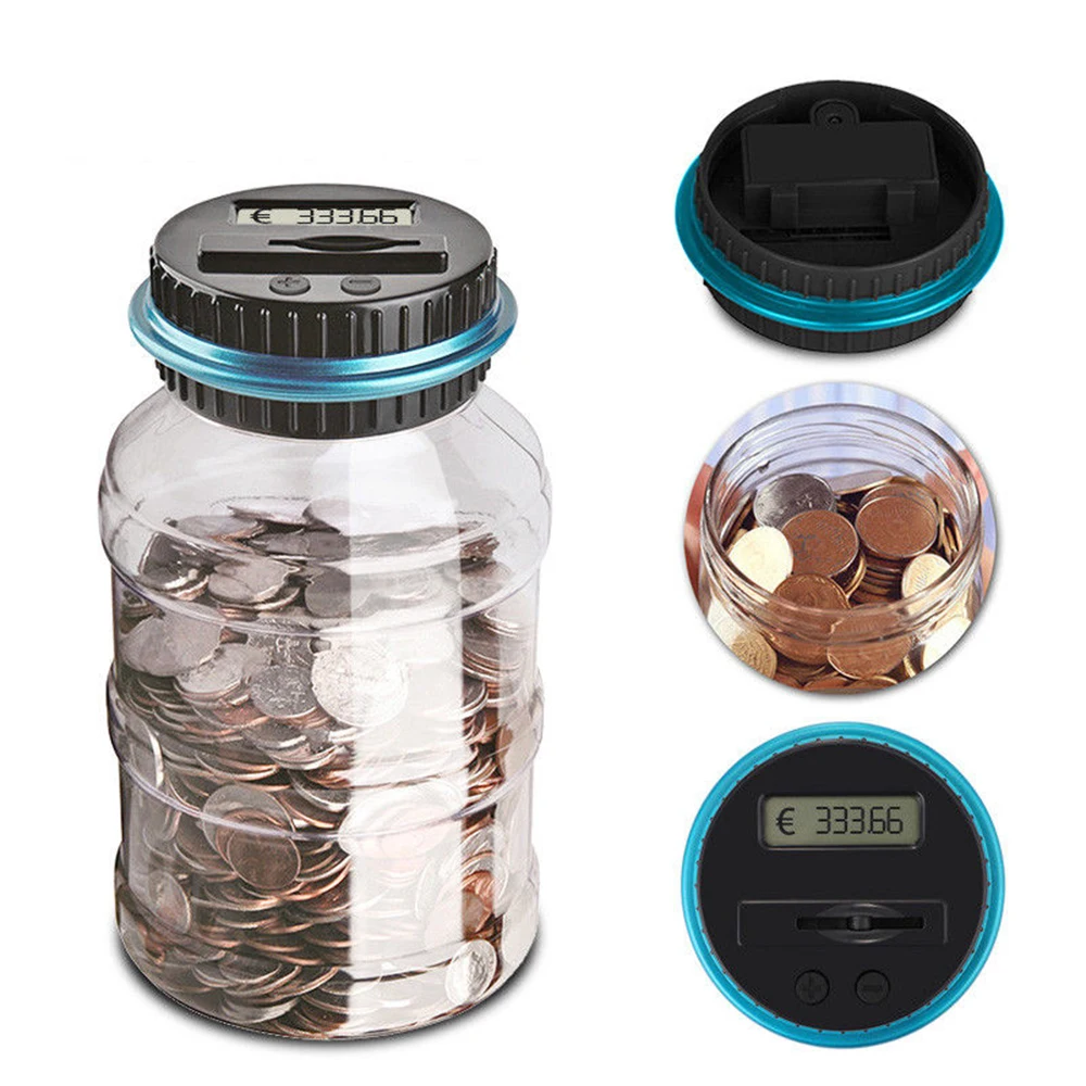 New Piggy Bank Counter Coin Electronic Digital LCD Counting Coin Money Saving Box Jar Coins Storage Box For EURO Money 2019