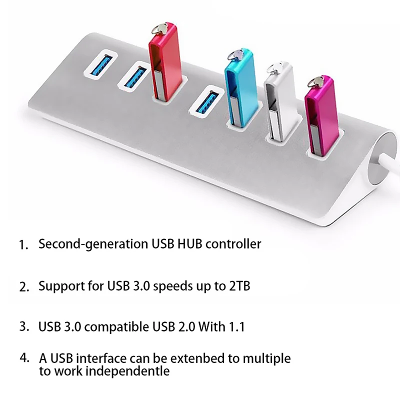 Usb 3,0 кабель usb-хаб 3,0 Usb разветвитель 7 портов Usb разветвитель адаптер USB3.0 удлинитель для Macbook Pc ноутбук жесткие диски