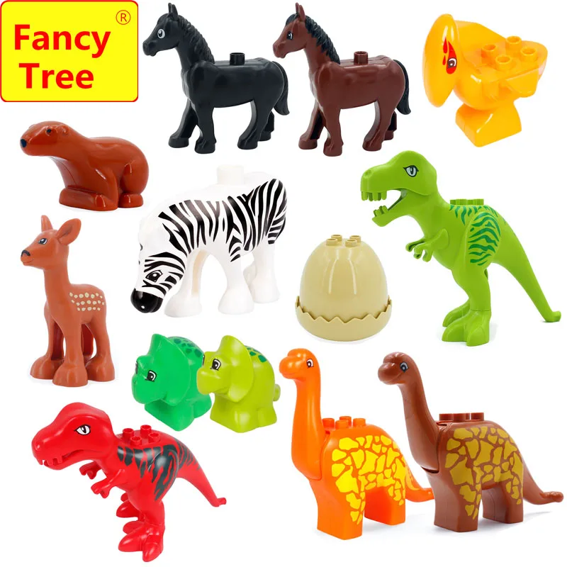 

compatible with Duplo Large block animals dinosaur seal egg zebra horse puzzle toys
