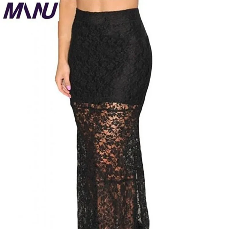 plus size lace maxi skirt