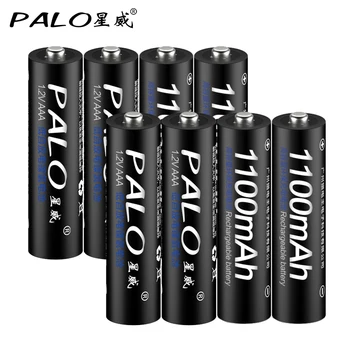 

8pcs Rechargeable Battery Cell Set batteries AAA 1100mAh 1.2V PALO NI-MH 3A AAA Battery Baterias Bateria For LED light toy mp3