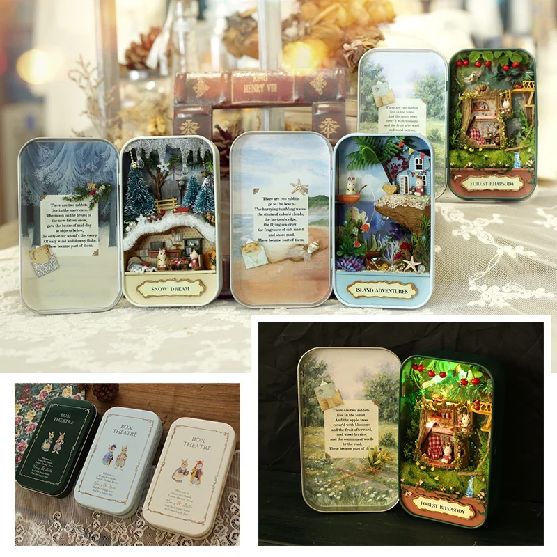 

DIY Miniature Doll House Box Theatre Toy Natural Theme Scene 3D Wooden Furniture Creative Dollhouse Toys Gift Q001-003 #E