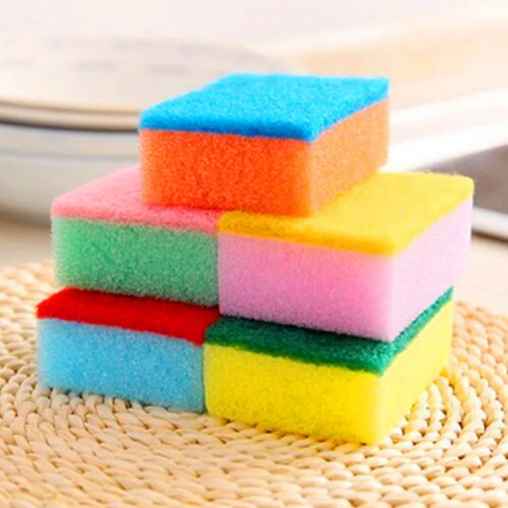 

10pcs/set Sponge Cleaning Tools Multi-Functional Kitchen Bathroom Magic Sponge Rub Washing Dishes Color Random