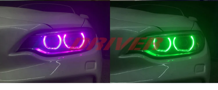 Icedriver для BMW 2 серии Ангельские глазки DRL RGB многоцветный светодиодный доски F22 F23 Противотуманные фары красные, синие демон глаз 118 120i