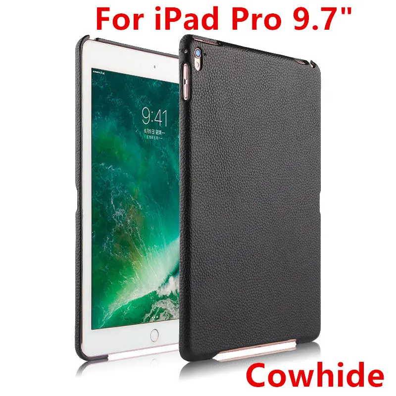 

Case Cowhide For Apple iPad Pro 9.7 Protective Shell Smart cover Genuine Leather Back Case For iPad pro9.7" iPad9 7 Tablet Cover