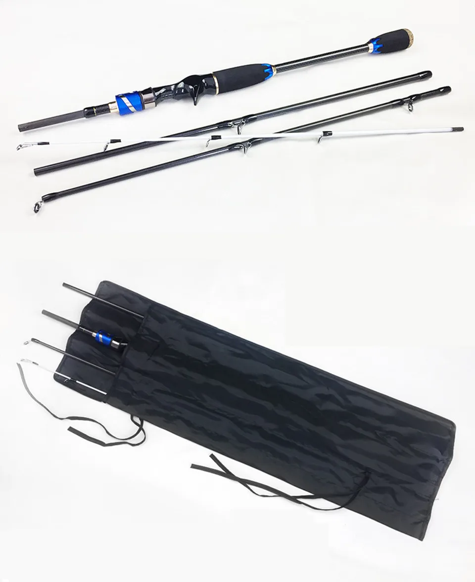 High Carbon Fiber Spinning Fishing Rod 1.8M 2.1M 4 Sections Travel Rod Casting Rod Medium Fast Action 10-25g Super Lightweight (4)
