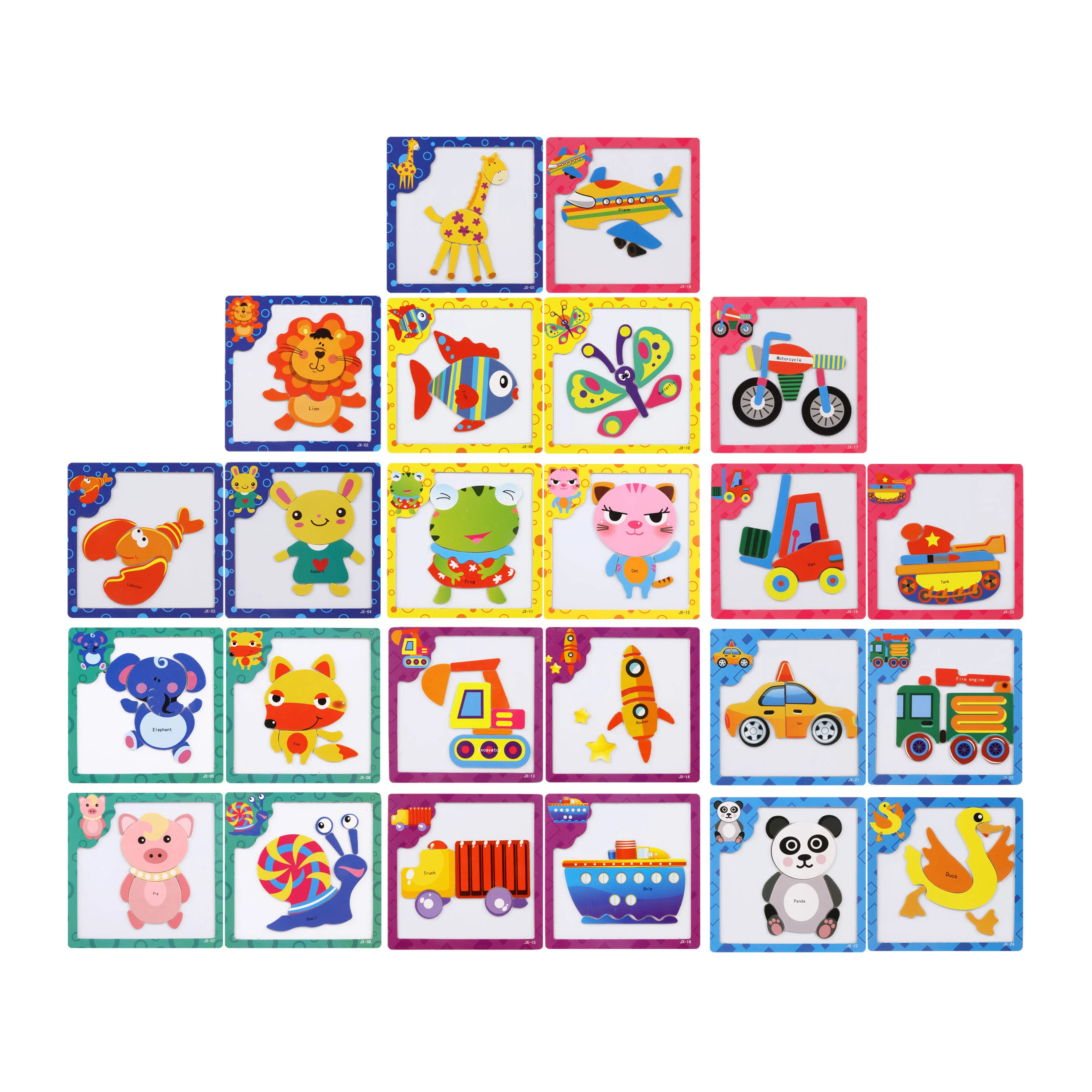 

Chanycore Baby Learning Educational Wooden Toys Magnetic Puzzle Jigsaw Board Animal Giraffe Lion Panda Matching Kids Gifts 4051