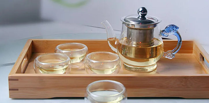 CJ266, лучший нагрев, 6 шт./лот, двойная стеклянная чайная чашка, двойной чайный горшок, чайный набор, пуэр, чайник с фильтром, прочный чайный набор