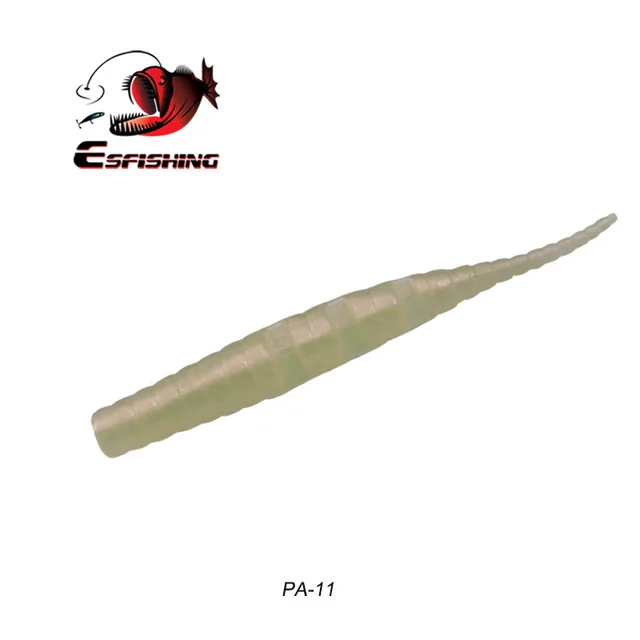 ESFISHING Polaris 42mm Sinking Artificial Silicone Soft Worm Baits Softness Pesca Tackle Winter Ice Fishing Lures Free shipping PA11