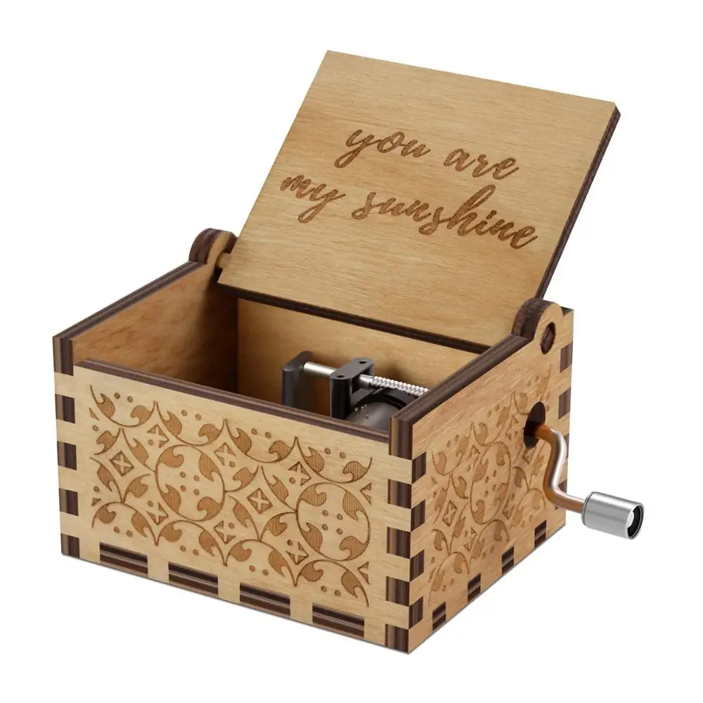 

You are My Sunshine Music Box Hand Cranked Wood music box Birthday Christmas Gift