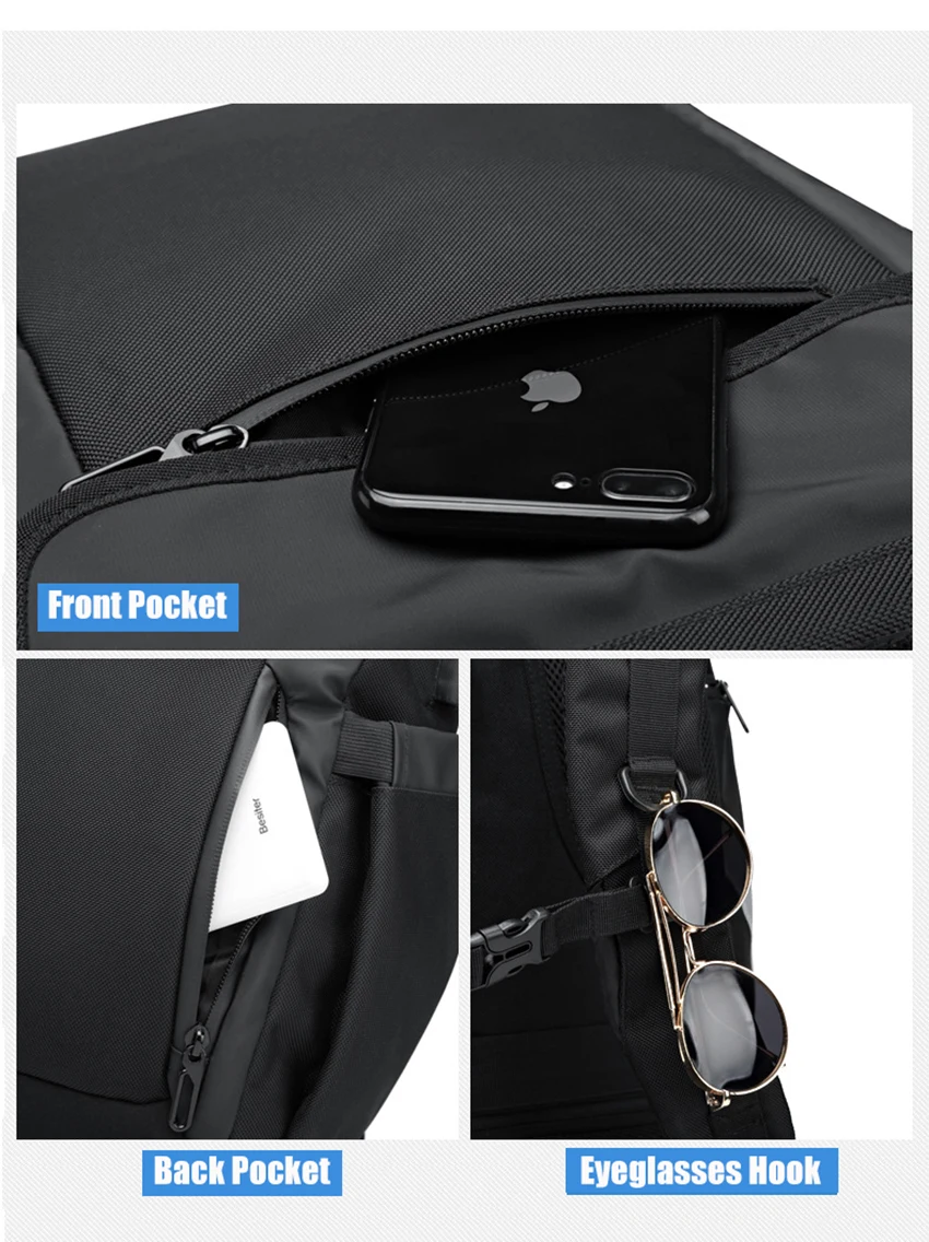OZUKO 9066, модный мужской рюкзак, дорожная сумка, Женский водоотталкивающий рюкзак для ноутбука, 15,6 дюймов, usb зарядка, Mochila Hombre