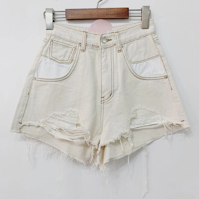 High Street A-Line Fringe Hem женские джинсовые шорты Повседневная кисточка карманы женские джинсовые шорты 2019 летние горячие шорты