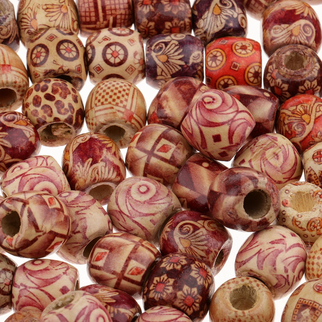 Professional Hair Latch Crochet Hook Needle with 100pcs Wood Dreadlocks Cuffs Dread Hook Braiding Weaving Beads Decoration Tool