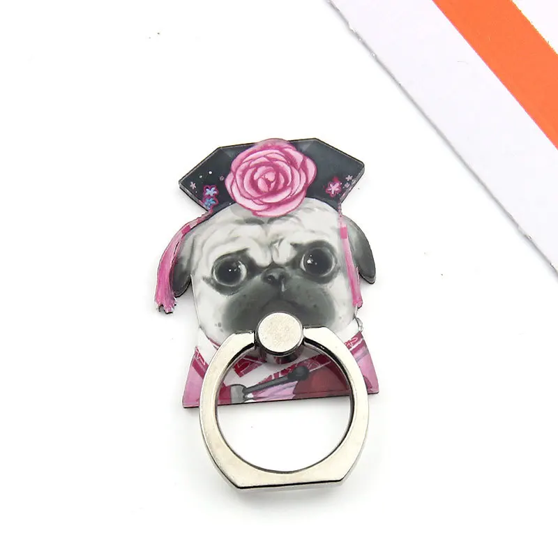 Universal Acrylic Finger Ring for Smartphone Lovely Dog Series Cartoon cute mobile phone holder Stand Ring Support For Samsung