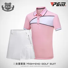 PGM Golf/детский спортивный костюм с короткими рукавами для девочек; Удобный летний костюм из дышащей ткани