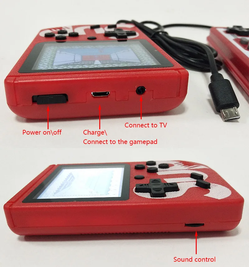 Sup Portable Video Handheld Game Console Retro Classic Mini Game Machine Built-in 300 Classic Game red without gamepad 4