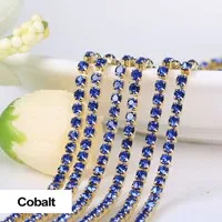 3yards/piece 17colors glass crystal Rhinestones chain, Gold bottom sew on Cup Chains For diy Sewing Clothes Accessories