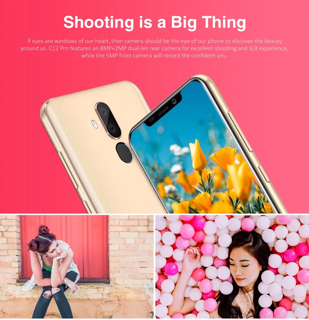 Oukitel C12 Pro Face ID 6 18 дюйма 19:9 u вырезка Дисплей Android 8 1 2 GB Оперативная память 16 Гб