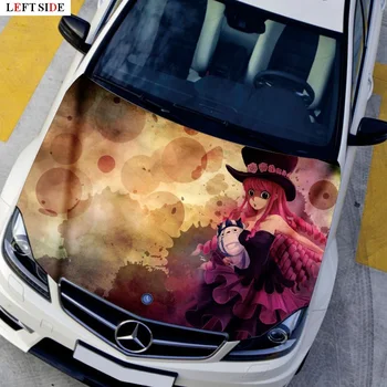 

LEFT SIDE Car Stickers Anime Lady Classical Film Bonnet 150*130cm Hood Car Styling Customize Size to Suit all Vehicles Stickers
