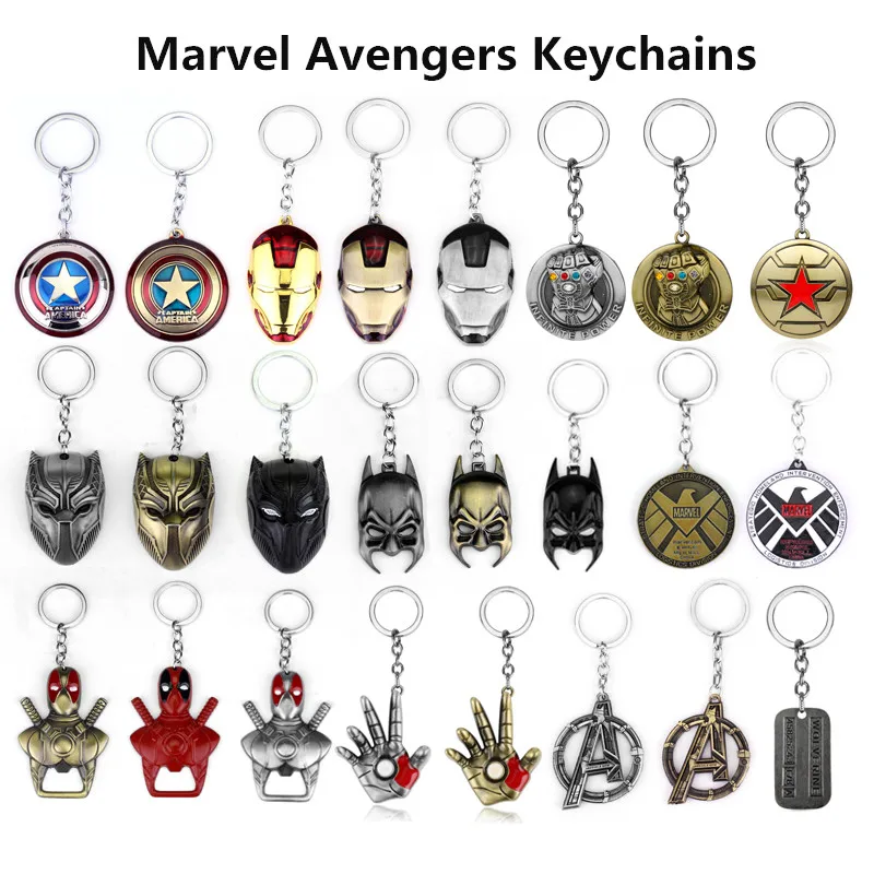 

The Avengers Captain America Keychain Superhero Star Shield Pendant Keyring Car Key Chain Accessories Batman Marvel Key Chains