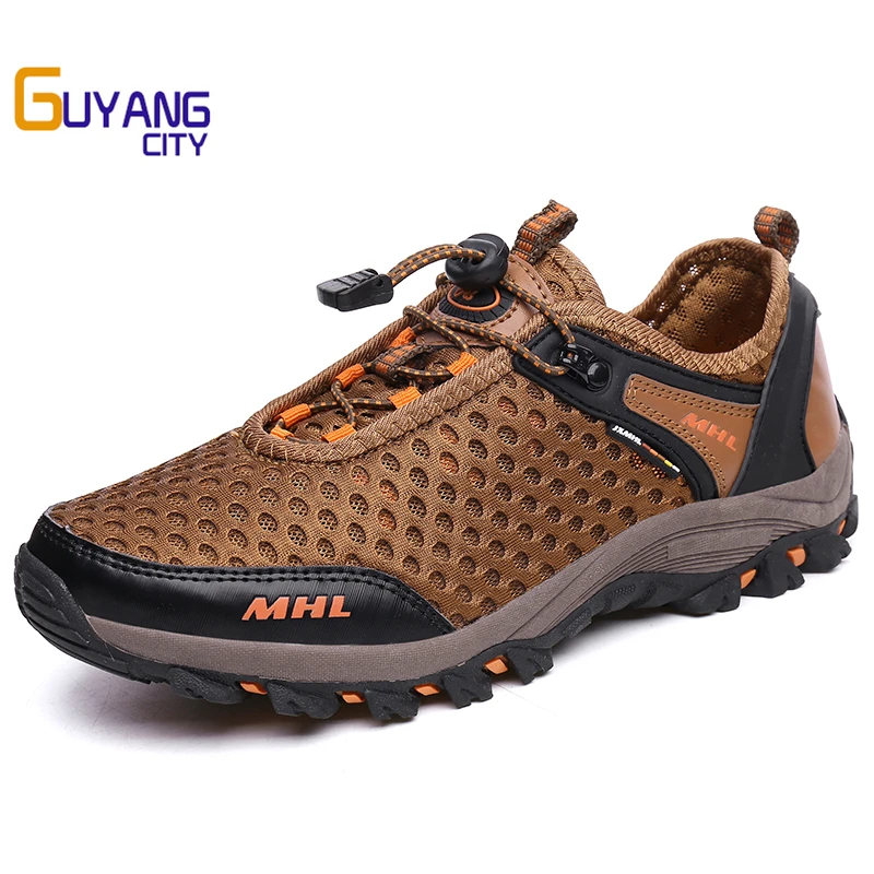 Spring Summer Hiking Shoes Outdoor Men Lightweight Trekking Shoes Knit ...