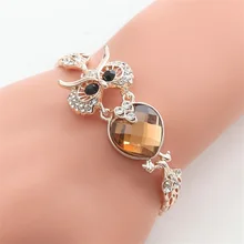 Новейший бренд 7 цветов браслет Сова хромированная цепочка браслеты для женщин модные ювелирные изделия