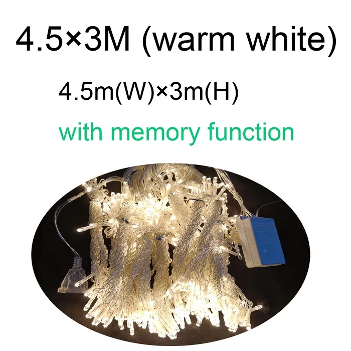 3x3 м 300 светодиодный S светодиодный светильник-сосулька, светодиодный Сказочный светильник, сказочный светильник, Рождественский светильник для свадьбы, дома, сада, вечерние украшения - Испускаемый цвет: Warm white
