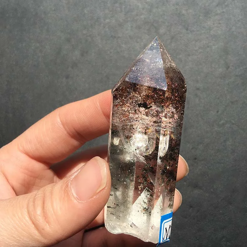 

FreeShipping50g Unique Beautiful Ornament Price Of Rough Natural Phantom Quartz Crystal Point Wand LY48