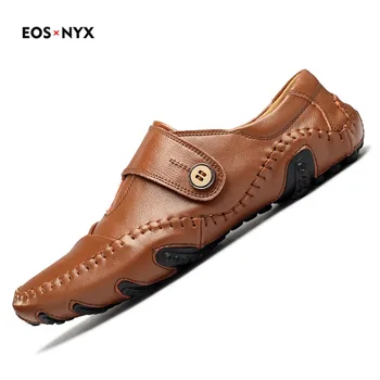 

Eosnyx 2018 New Octopus Driving Shoes Men's Office Genuine Leather Shoes Male Flat Loafers Luxury Brogues Footwear Black Brown