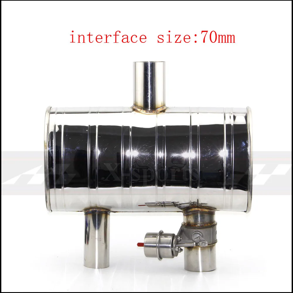 Автомобильный вакуумный насос выхлопной трубы, переменные глушители клапанов, дистанционное управление, нержавеющая сталь, универсальный ID 51 мм 63 мм 76 мм, средний 2 выхода - Цвет: valve Mufflers 70mm