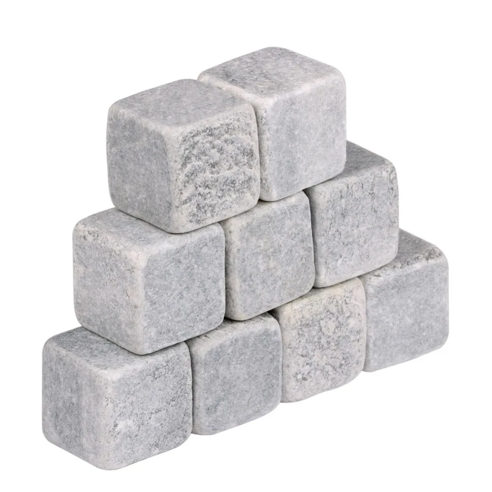 

9 Pcs/Set Soapstone Whisky Stones Drinks Ice Beer Cooler Cube Whiskey Chilling Rocks Whiskey Stones Wine Cooler Free Shipping