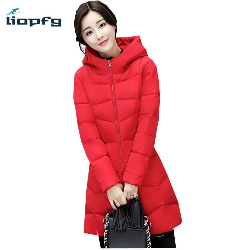 2017 long hooded women winter coat big size 3XL cotton