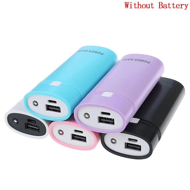 Цветной чехол для портативного зарядного устройства с 2 USB портами 18650 ЖК дисплеем