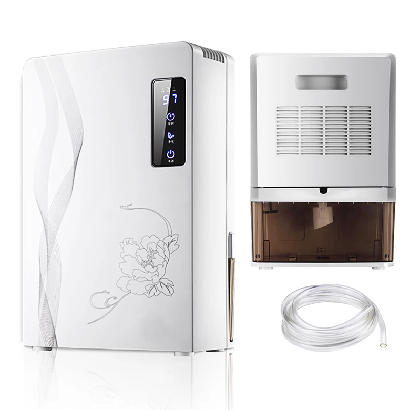 

24h Timing Touch control Household dehumidifier Silent Drying machine Air Dryer With Smart Desiccant Double Drainage System