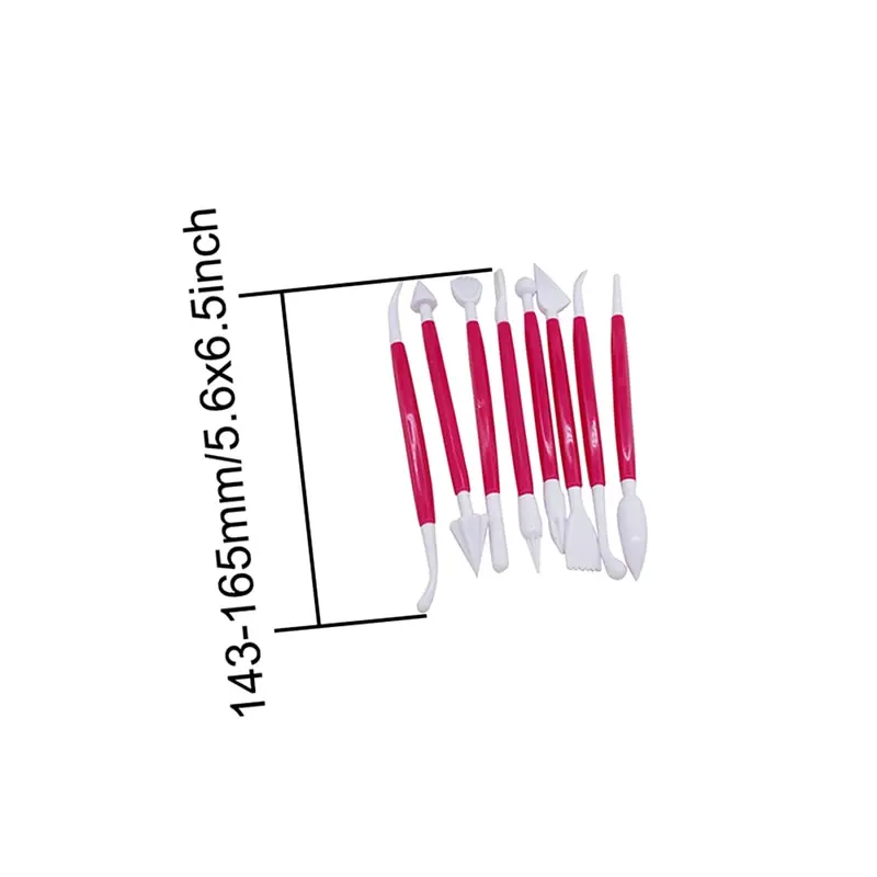 Urijk 8 шт./лот помадка для украшения торта ручка кисти плесень глиняный наконечник набор инструментов для вырезания торта моделирование DIY Sugarcaraft инструменты для украшения