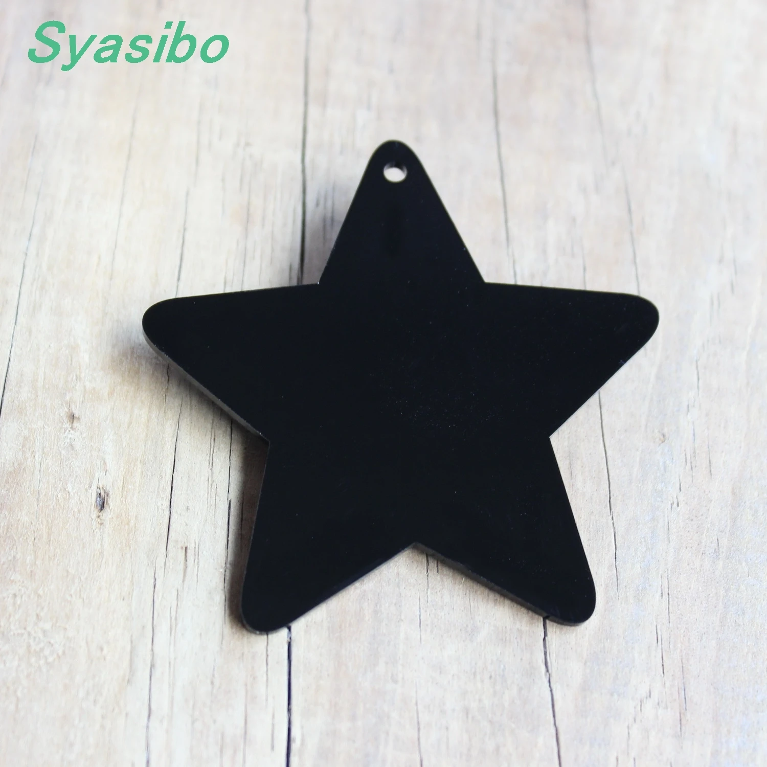 76 мм акриловый брелок звезда пустой прозрачный черный цвета лазерная резка Экологичные рождественские метки "-AC1105 B/F