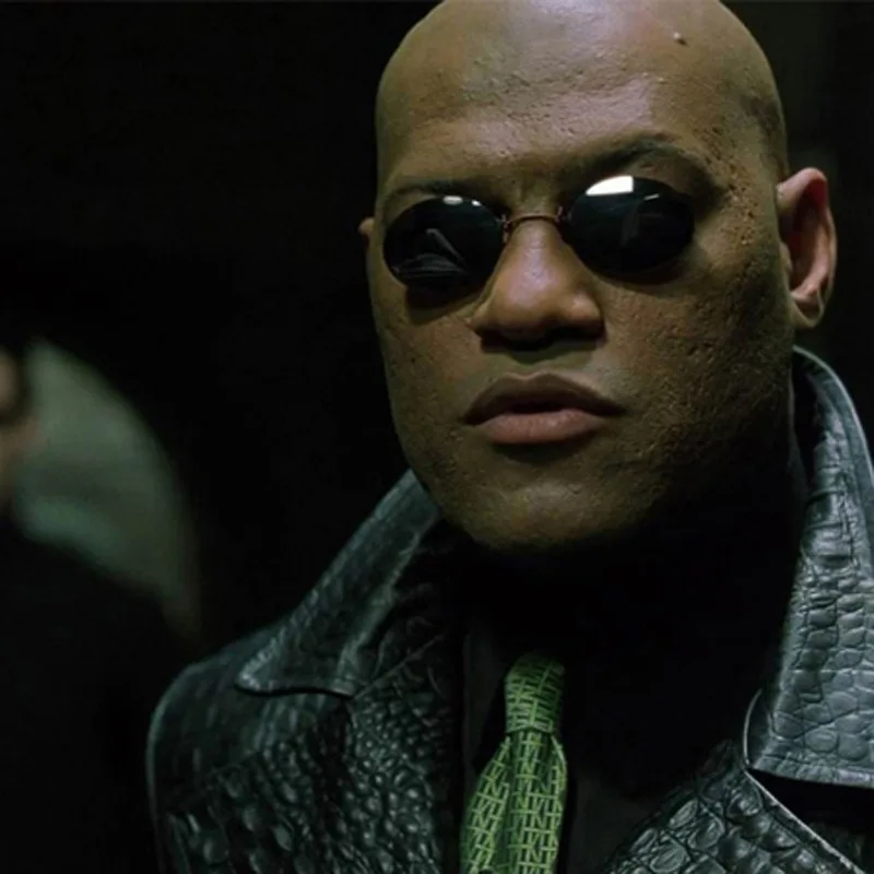 Классический Matrix Morpheus стиль косплей реквизит круглые бескаркасные линзы из смолы Винтажные Солнцезащитные очки Мужские аксессуары для косплея