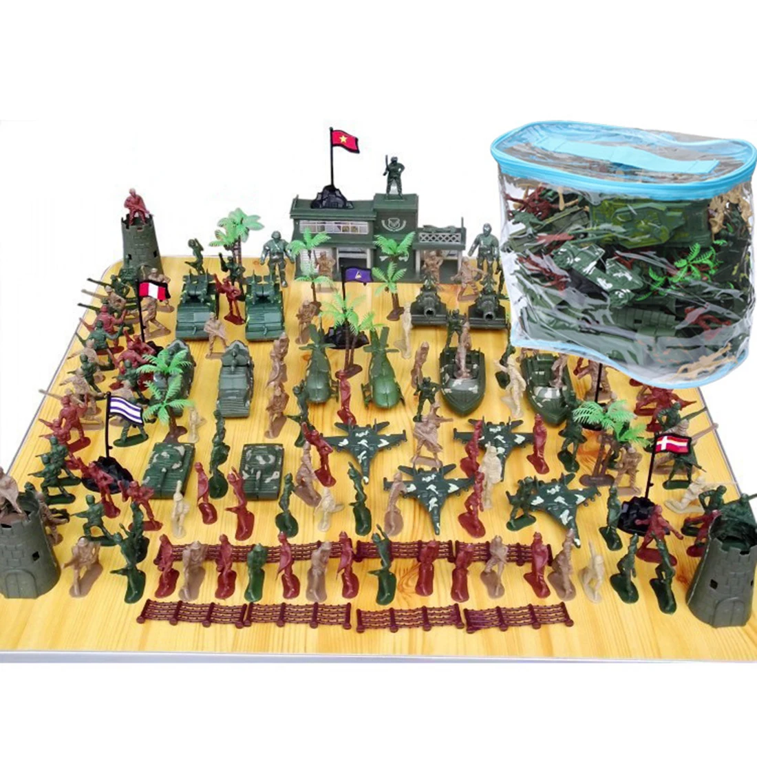 

144Pcs 5cm Plastic Soldier Sand Table Scene Model World War II Soldier Military Toy Set for Children