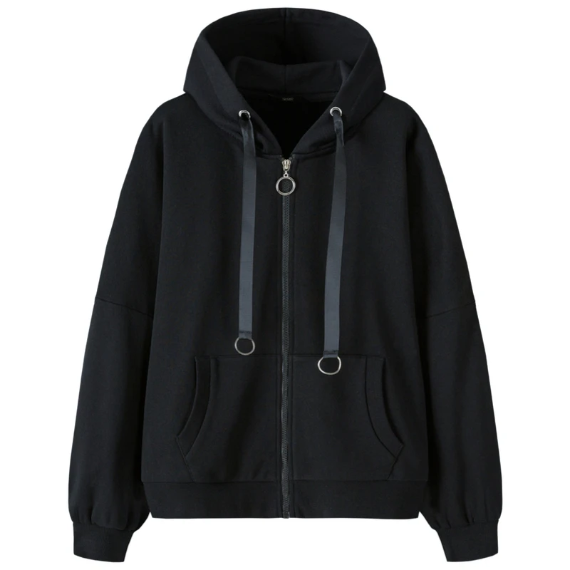 SEMIR Women Hooded Jacket with Full-Zip Sports Zip Jacket with Lined Drawstring Hood Zip Hoodie with Slant Pocket for Autumn