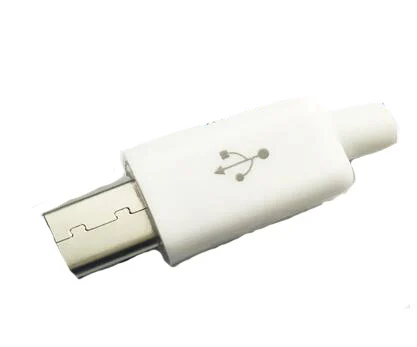 10 шт. MICRO USB Мужской 5P Тип сварки разъем адаптер DIY Kit Черный Белый USB штекер 5PIN 5-контактный USB зарядное устройство разъем для зарядки - Цвет: Flat long head white