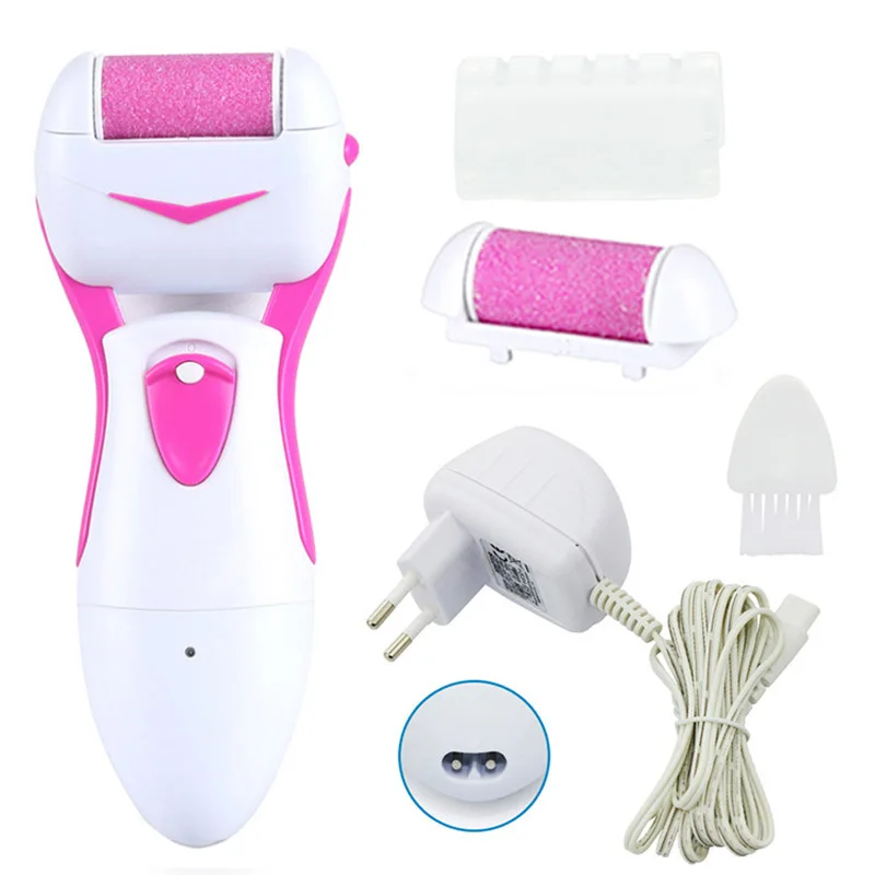 pink EU plug Электрическая шлифовальная машина для ног, отшелушивающее устройство для омертвевшей твердой кожи, устройство для удаления мозолей, педикюр, пилинг пятки, массажер для ухода за ногами - Цвет: pink EU plug