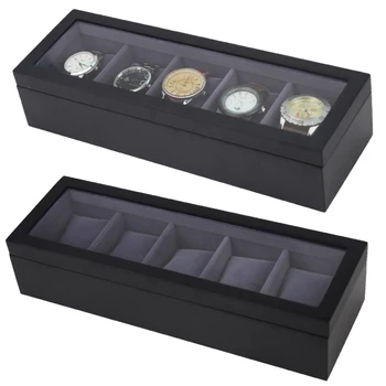 

5 Grids wooden Watch Case Box Casing for Hours Sheath for Hours Box for hours Watch