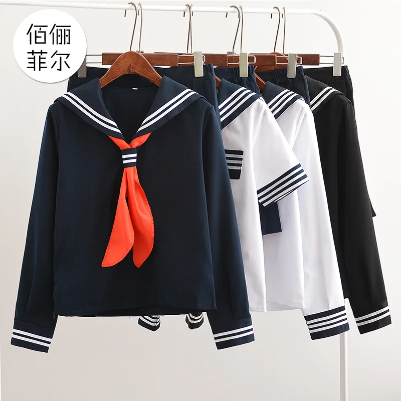 

Japanese Fashion Girl Sailor Uniform Pleated Skirt Two-piece JK Uniform