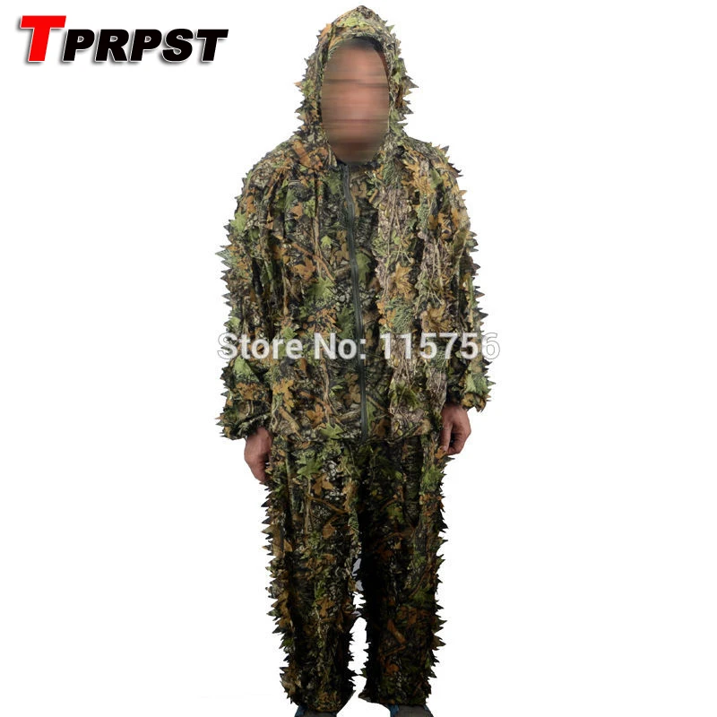 

TPRPST Hunting clothes New 3D maple leaf Bionic Ghillie Suits Yowie sniper birdwatch airsoft Camouflage Clothing jacket and pant